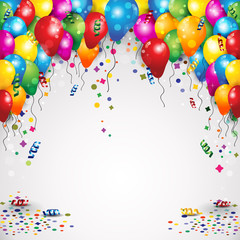 Balloons and confetti for parties birthday with space to insert your text-transparency blending effects and 

gradient mesh-EPS10