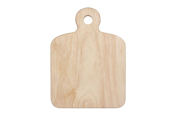 Wooden chopping block isolated with white background.