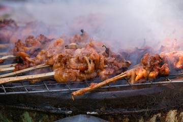 Grilled chicken with bones