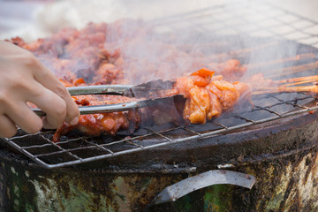 Grilled chicken with bones