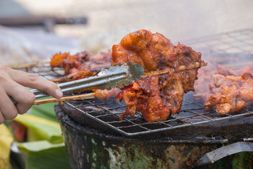 Grilled chicken with bones