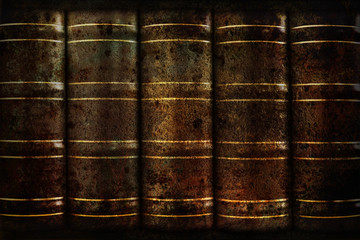 vintage brown background old books on the shelf