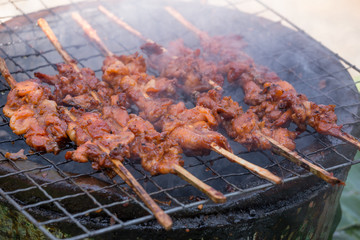 Grilled chicken with bones