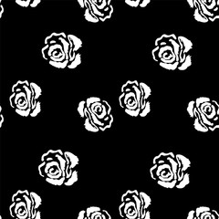 Rose seamless pattern. Vintage background with rose.