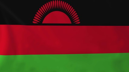 Flag of Malawi, slow motion waving. Rendered using official design and colors.