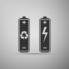 Battery with recycle symbol - renewable energy concept and renew