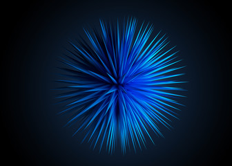 Fototapeta premium Rendered design element abstract 3D sharp object on the dark bac