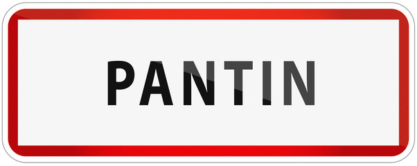 City of Pantin Traffic Sign in France Illustration