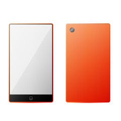 Orange perfectly detailed modern smart phone isolation