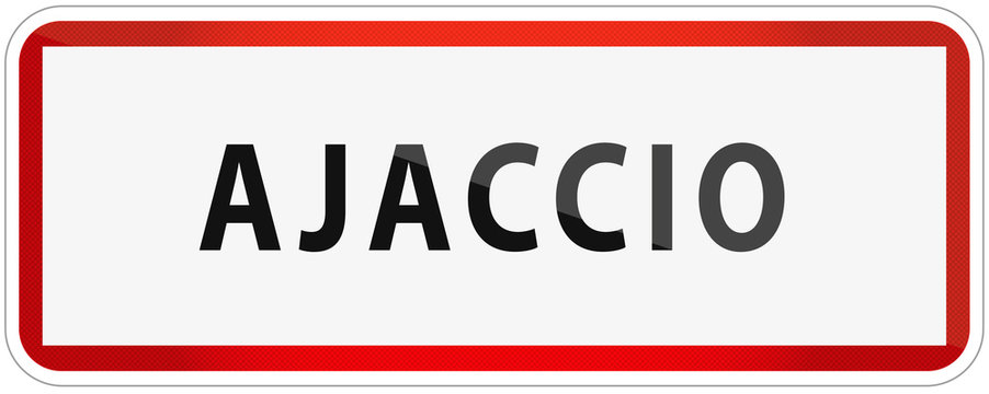 City of Ajaccio Traffic Sign in France Illustration