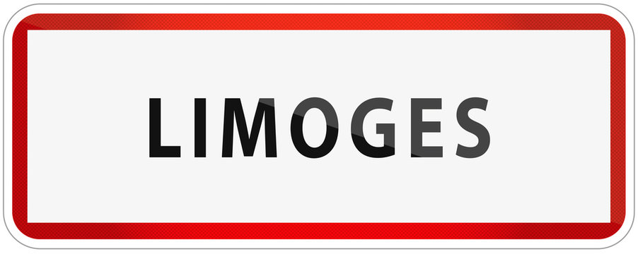 City of Limoges Traffic Sign in France Illustration
