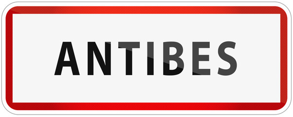 City of Antibes Traffic Sign in France Illustration