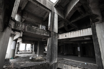Fototapeta premium Dramatic View of abandon tower