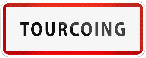 City of Tourcoing Traffic Sign in France Illustration