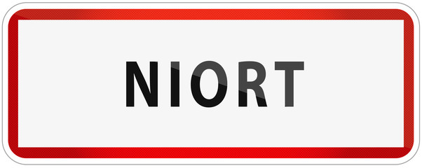 City of Niort Traffic Sign in France Illustration