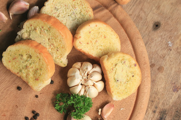 Bread garlic with butter