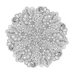 Round element for coloring book. 