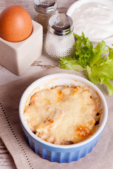 Julienne with mushrooms and cream