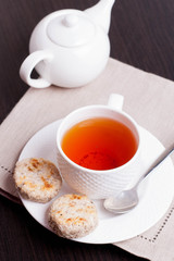 Coconut biscuits and black tea