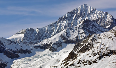 Fototapeta na wymiar The Dent Blanche viewed from Zermatt