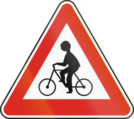 Road sign used in Slovakia - Cyclists