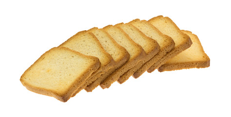 Several biscottes isolated on a white background