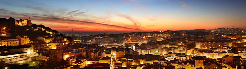 Lisbon colorful skyline, Portugal