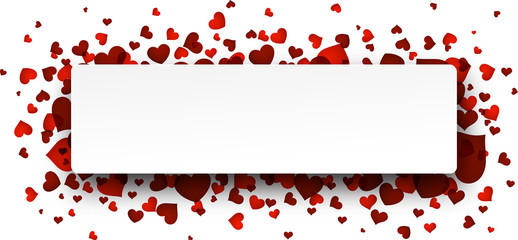 Card with red hearts.