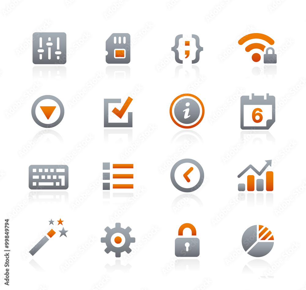 Canvas Prints web and mobile icons 4 -- graphite series