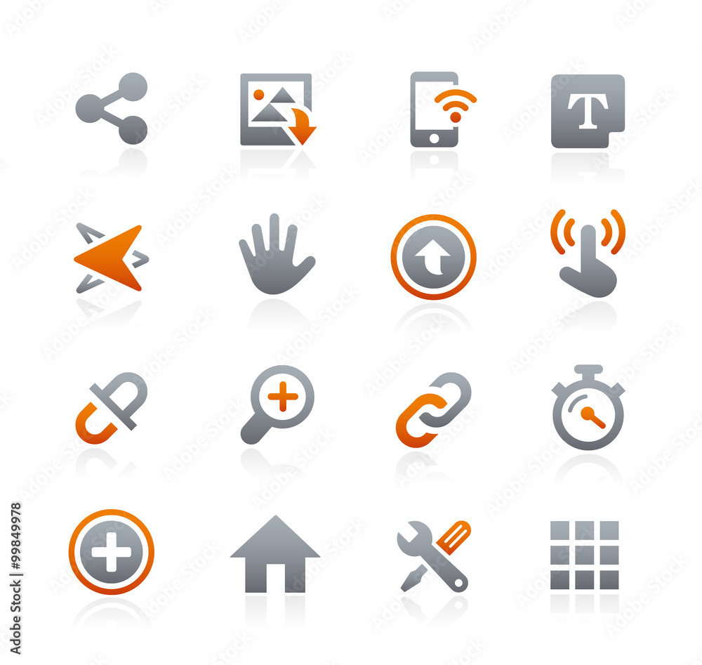Canvas Prints web and mobile icons 10 -- graphite series