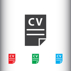 CV, resume icon for web and mobile