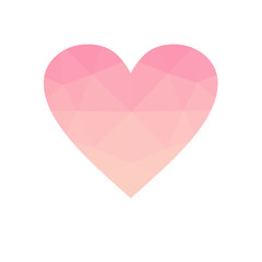 Orange heart isolated on white background.