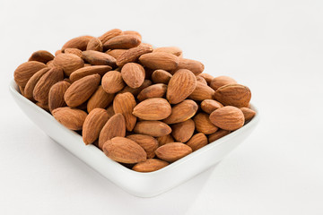 Almond on White Background