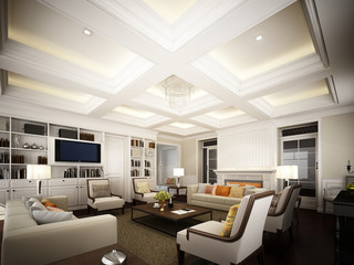 3d render of living room ,3dwire frame render