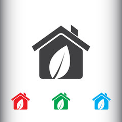 Eco house icon for web and mobile