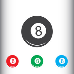 Billiards ball pool icon for web and mobile.