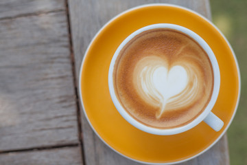 Close up Coffee latte art