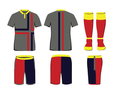 Sportswear Uniform. Digital background vector illustration. Stylish design for t-shirts, shorts and socks.