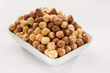 Hazelnuts on White Background