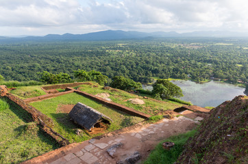 Ruins of royal palace and fortress on Sigiriya Lion Rock 