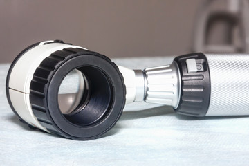 Medical examination and prevention tool a white dermatoscope usually used by dermatologist doctor