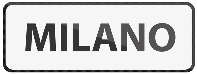 City of Milano Traffic Sign in Italy Illustration