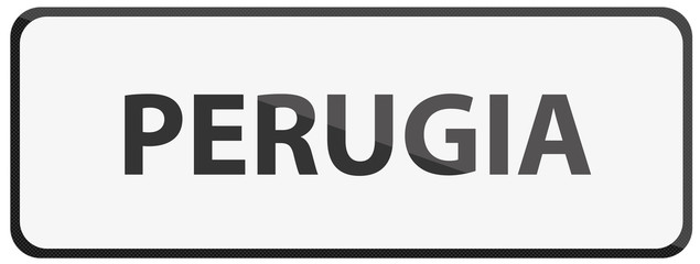 City of Perugia Traffic Sign in Italy Illustration