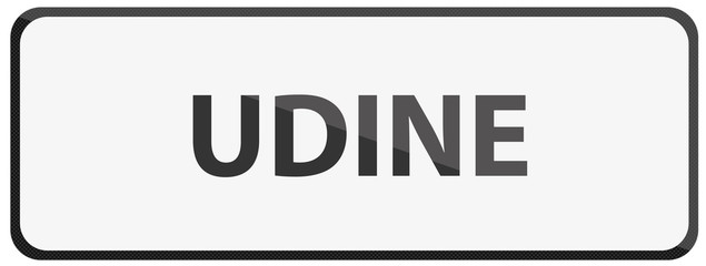 City of Udine Traffic Sign in Italy Illustration