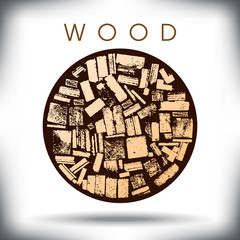 A circle of wood graphic  for print or web use