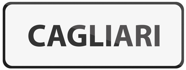 City of Cagliari Traffic Sign in Italy Illustration