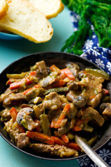 ragout from veal with vegetables