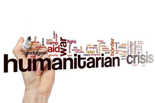 Humanitarian Crisis Word Cloud Concept