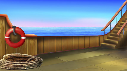 Obraz premium The deck of a small ship