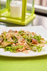 Salad with smoked eel